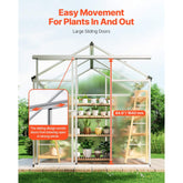 Polycarbonate Greenhouse 6 x 4 Ft Outdoor Walk-in Greenhouse for Garden